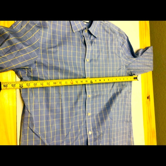 Charles Tyrwhitt  Blue Long Sleeve Shirt SIZE 17.5 44 Men  Button Up - Picture 8 of 10